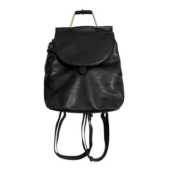 Stylish Black Antik Kraft Stephanie Vegan Leather Backpack Purse - Picture 1 of 4